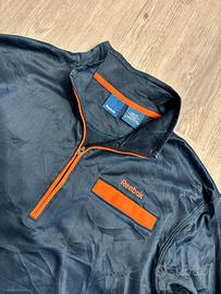 Felpa Reebok Mezza Zip Uomo - Blu Navy e Arancio