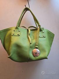 Borsa in pelle verde Claudio Orciani 