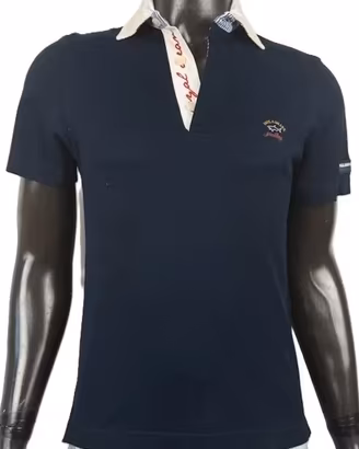 Polo Paul & Shark Uomo S Blu Slim Fit Cotone Piqué