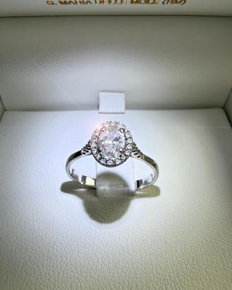 Diamante su anello in oro bianco 0,50 k - cD cNone