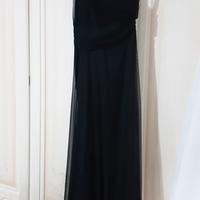 abito lungo nero monospalla