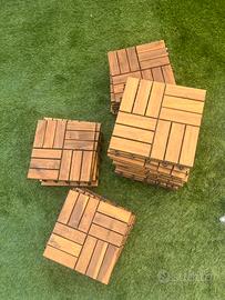 Piastrelle ad incastro in legno acacia 30x30