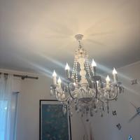 Lampadario vintage in acrilico con lampadine