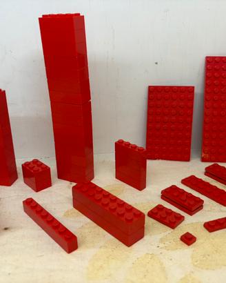 Lego - Lotto di 45 pezzi rossi, varie dimensioni
