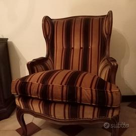 Coppia Poltrone Bergère Luigi XV Vintage Velluto