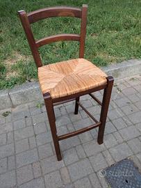 sedia impagliata sgabello 
