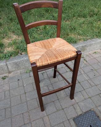 sedia impagliata sgabello 