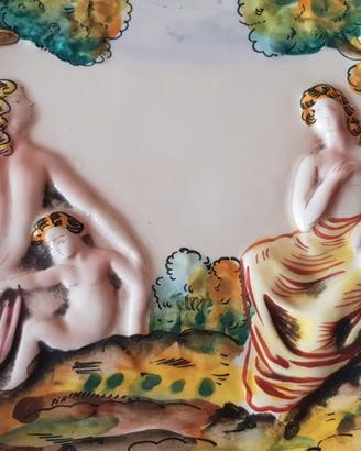 4 piatti Capodimonte vintage dipinti a mano