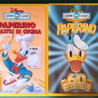 4 VHS con film di animazione Disney e altro