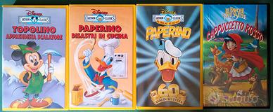 4 VHS con film di animazione Disney e altro