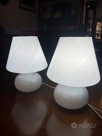 Coppia lampade design a fungo murano 70