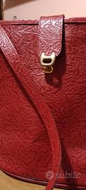 Borsa  rossa vintage in pelle