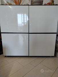 madia moderna bianca/wengè