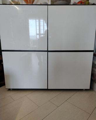 madia moderna bianca/wengè