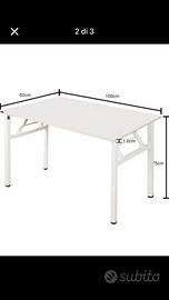 Tavolo Pieghevole robusto,stabile legno e metallo