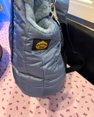 Borsa per cane invernale azzurra