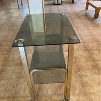 Carrello in ottone e vetro fume’ vintage