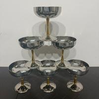 Set 6 coppe in acciaio e nanico oro