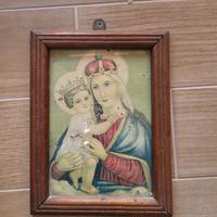 quadro vintage madonna con bambino