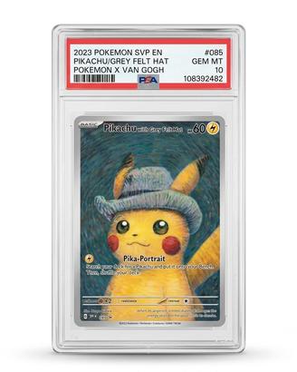 Pikachu with Grey Felt Hat Van Gogh Replica PSA 10