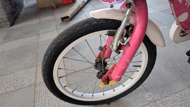 Bicicletta Bambina 16 Pollici Rosa con Cestino
