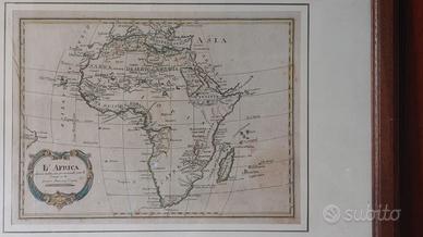 Carta geografica acquerellata dell'Africa, 1788