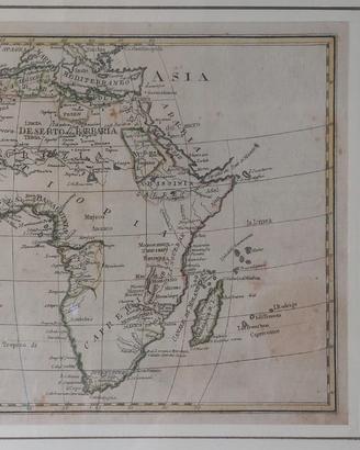 Carta geografica acquerellata dell'Africa, 1788
