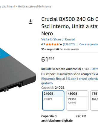SSD INTERNO CRUCIAL 240 GB