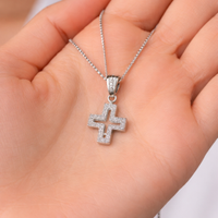 Ciondolo a Croce in Oro Bianco 18 Carati