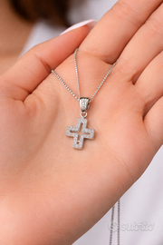 Ciondolo a Croce in Oro Bianco 18 Carati