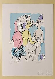 **Quadro litografia Sante Monachesi, al mare