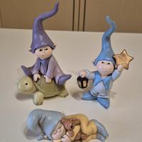 Set 3 folletti Egan in ceramica vari colori 