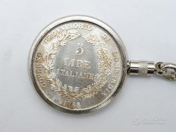 5 lire Italiane 1848 Italia libera ,,Falso d'epoca
