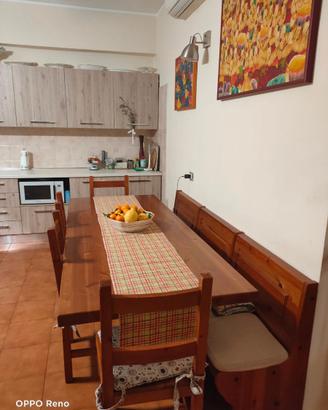 TAVOLO RUSTICO CON 4 SEDIE IN LEGNO , NO PANCA