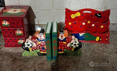 Set Cameretta Pagliacci Vintage Anni 80  in legno