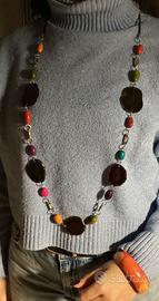 Collana lunga + bracciale boho colorati
