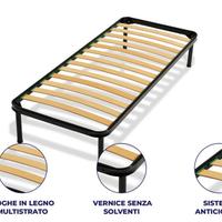 Letto singolo 90x190-Rete a doghe e materasso h25