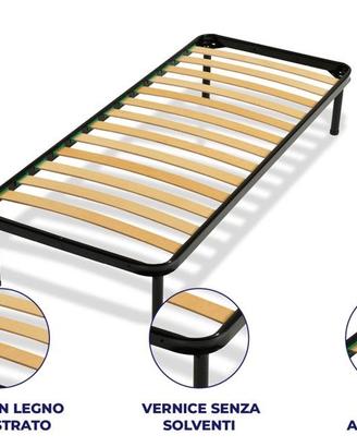 Letto singolo 90x190-Rete a doghe e materasso h25