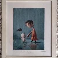 Quadro Diego Santini "Sotto la pioggia" certificat