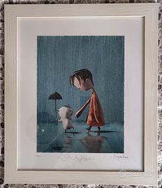 Quadro Diego Santini "Sotto la pioggia" certificat