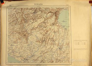 Cartina I.G.M. TUSCANIA F°.136 aggiornata 1953