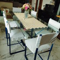 tavolo con 6 poltroncine cristallo ferro.