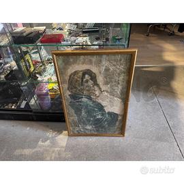 QUADRO IMMAGINE SACRA MADONNA CON BAMBINO TELA STA
