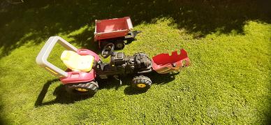 trattorino per bambini da giardino  con rimorchio