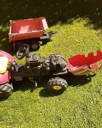 trattorino per bambini da giardino  con rimorchio