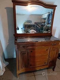 mobile antico con piano in marmo 