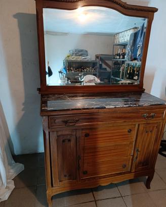 mobile antico con piano in marmo 