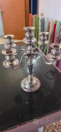 COPPIA DI CANDELABRI ARGENTATI 5 FIAMME – STILE CL
