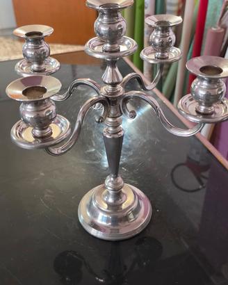 COPPIA DI CANDELABRI ARGENTATI 5 FIAMME – STILE CL