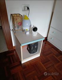 comodino con rotelle camera bambino bambina 